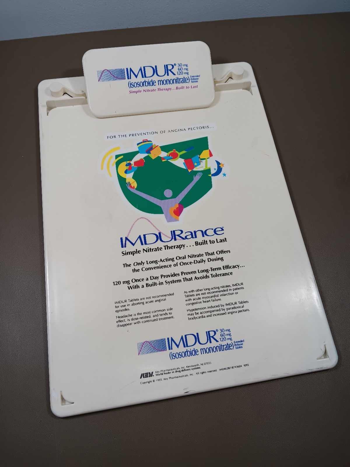 Vintage IMDUR Pharma Rep Promotional Clipboard Promo Advertising 1995 Pre-Owned