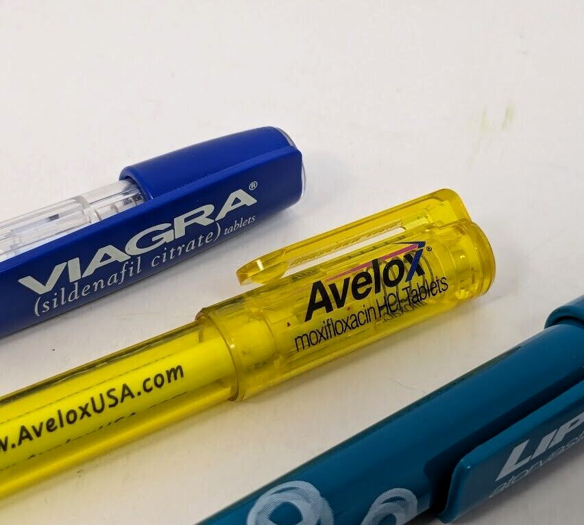 Pharmaceutical Drug Rep Pen Lot of 8 Advertising Viagra Lipitor Chantix More