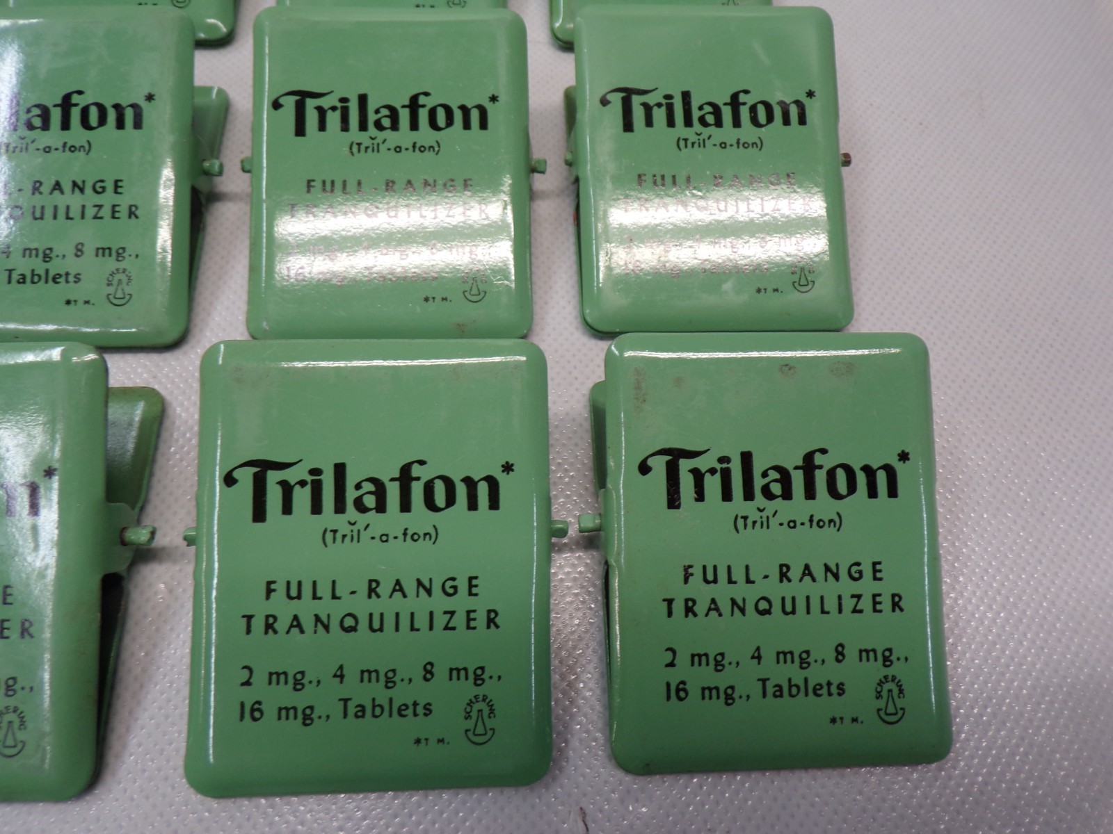 (12) Trilafon Full Range Tranquilizer Vintage Medical Advertising – Shows Wear