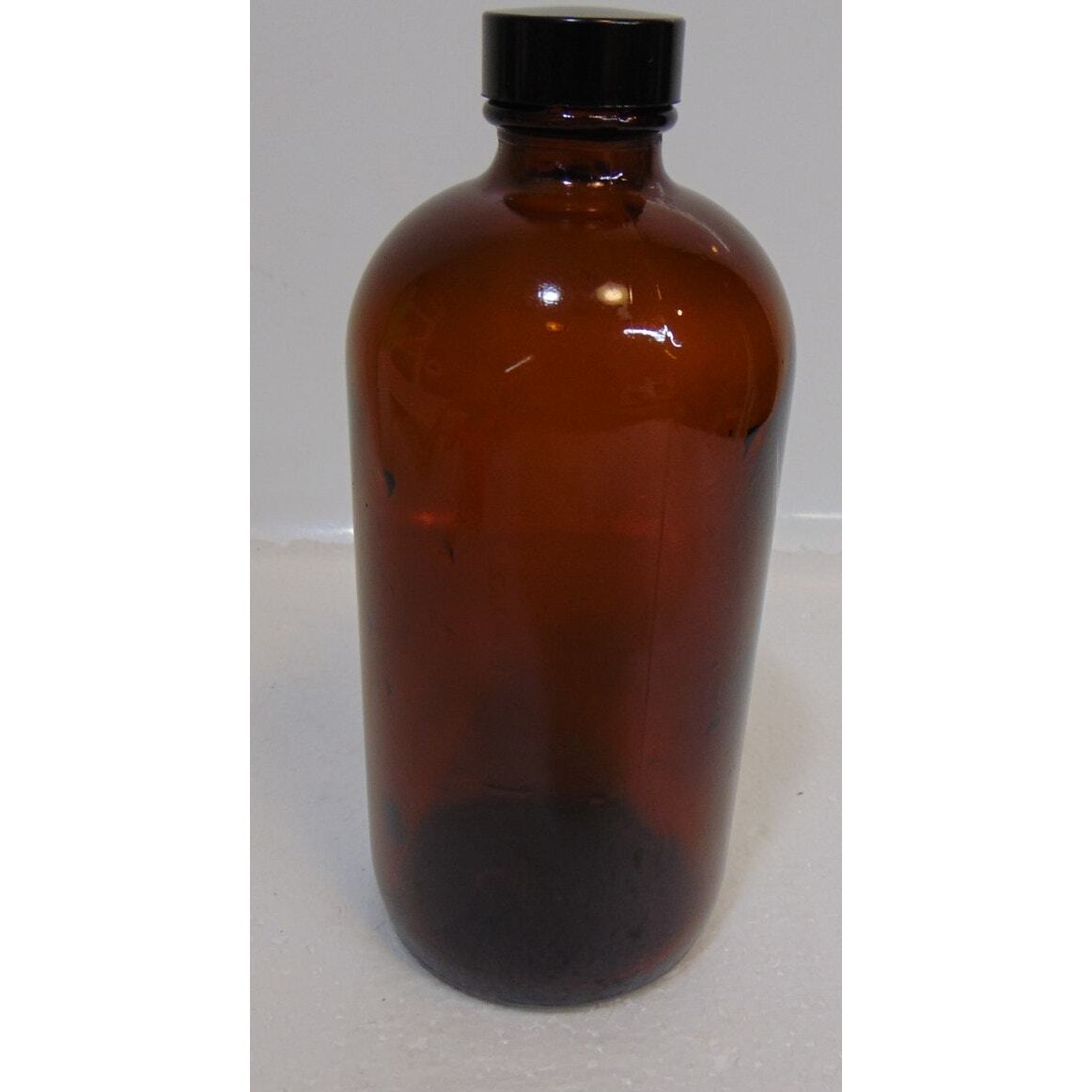 Vintage Amber Brown Glass Vase Bottle Jar Farmhouse Rustic Decor Black Cap Old