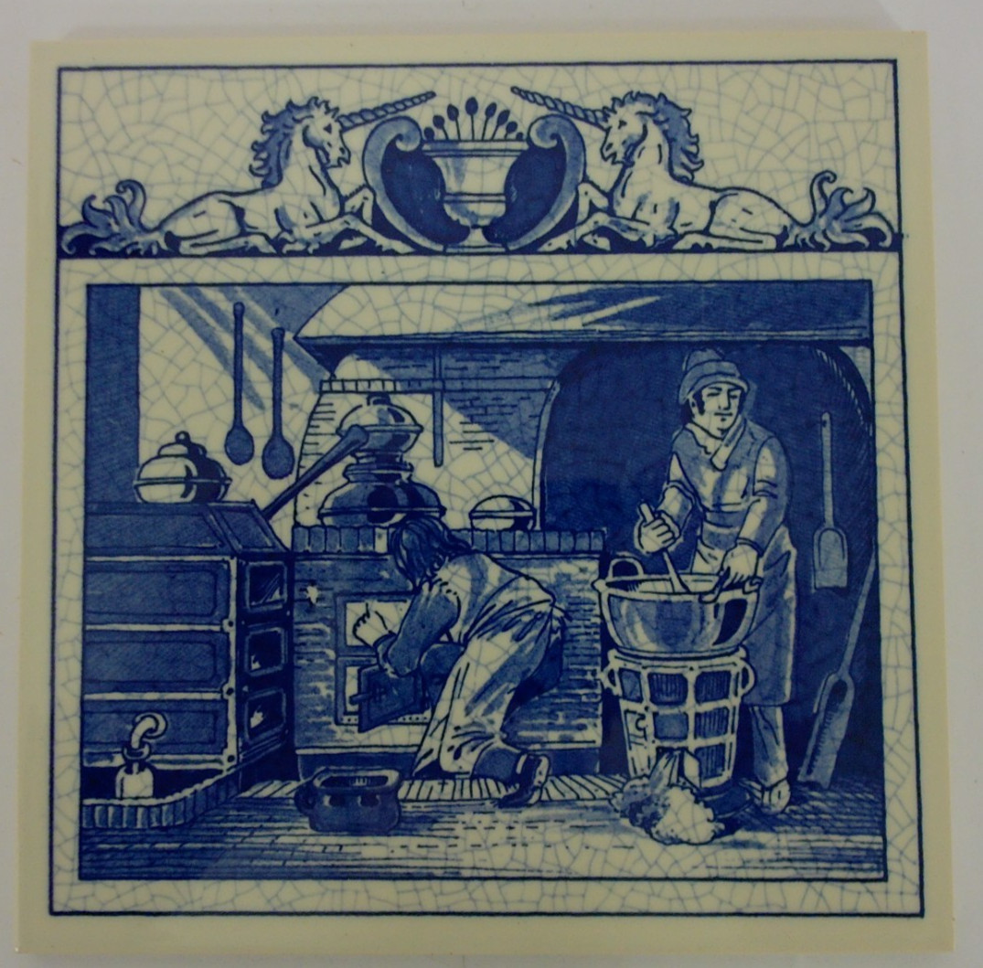 Burroughs Wellcome Delft Holland Ceramic Pharmacy Pill Tile Laboratory 1990 #18