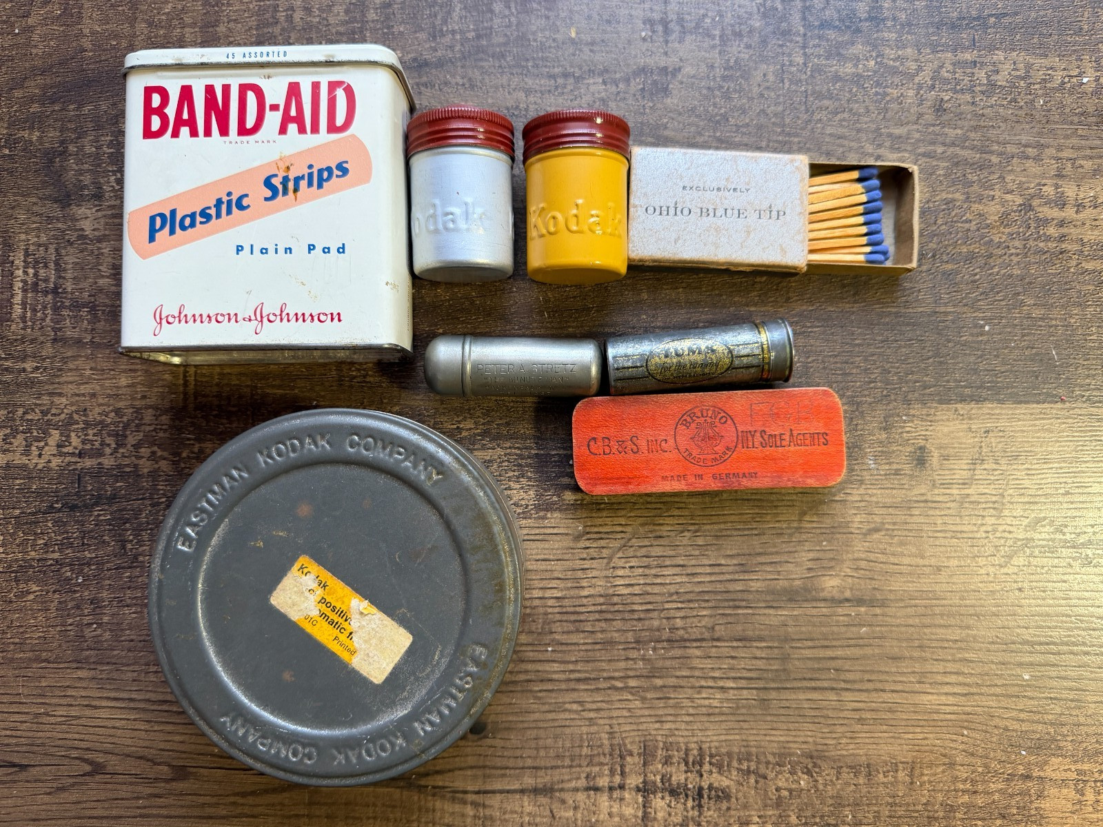 Vintage Lot of Tins MatchBook Advertising – Tums Kodak Band-Aid Ohio Blue Tip