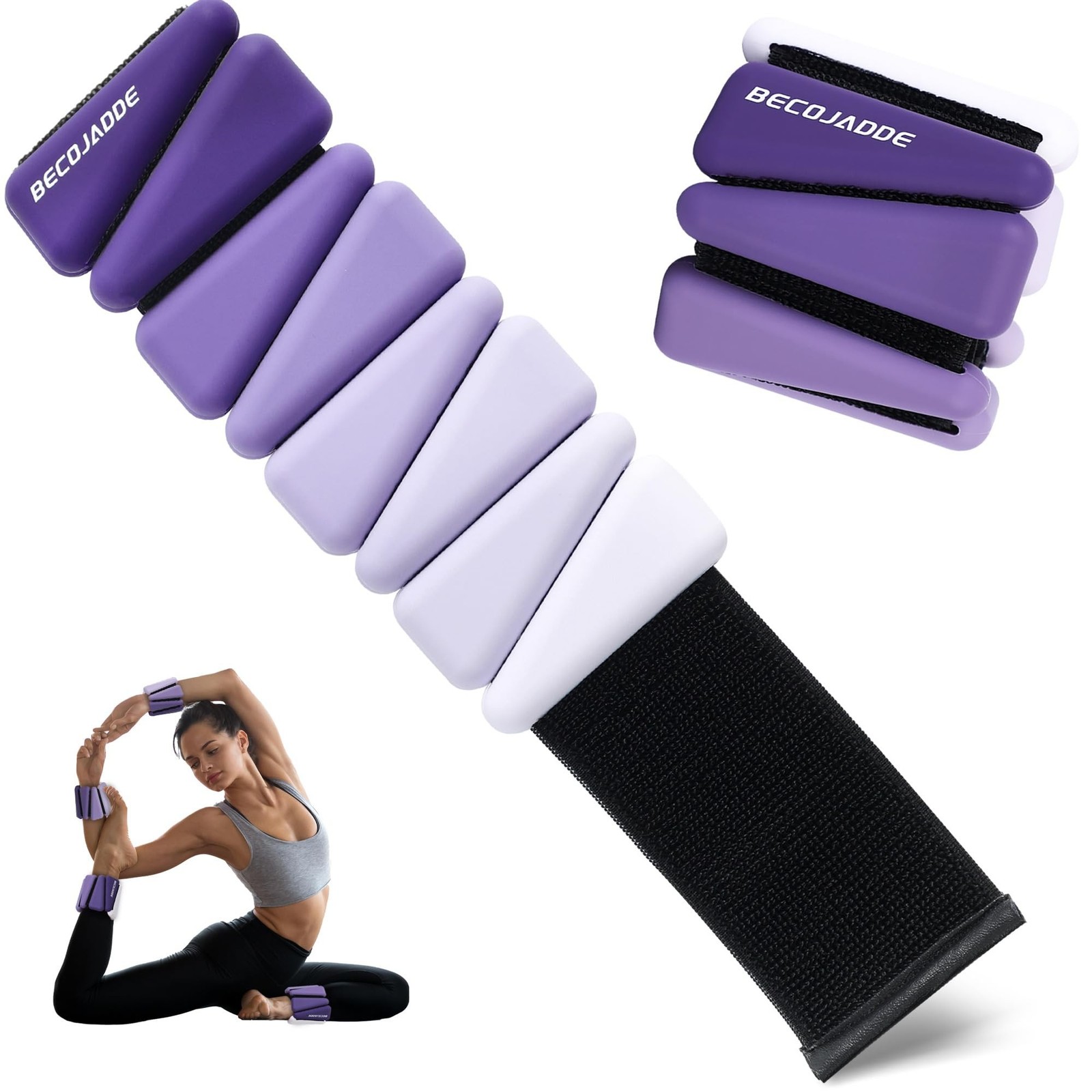 BECOJADDE Ankle Weights for Women Wrist Weights Set of 2 (1 lb/2 lb Each) Adj…