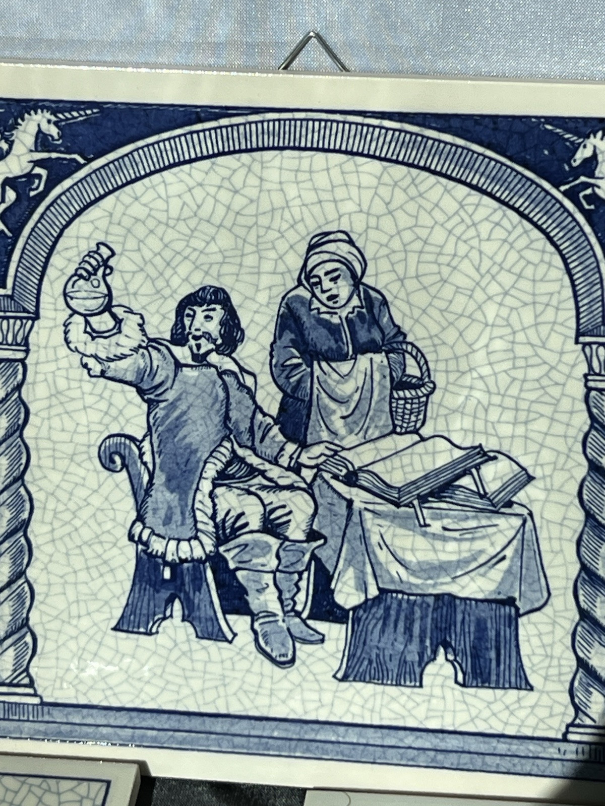 SET OF 5 DELFT HOLLAND PHARMACY SCIENCE TILES 1987 For BURROUGHS WELLCOME CO.
