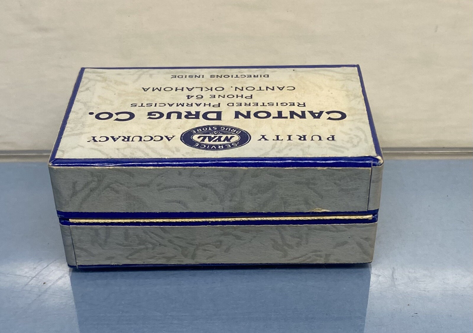 Vintage Prescription medicine Pill Cardboard Box Canton Drug Co Oklahoma rickets