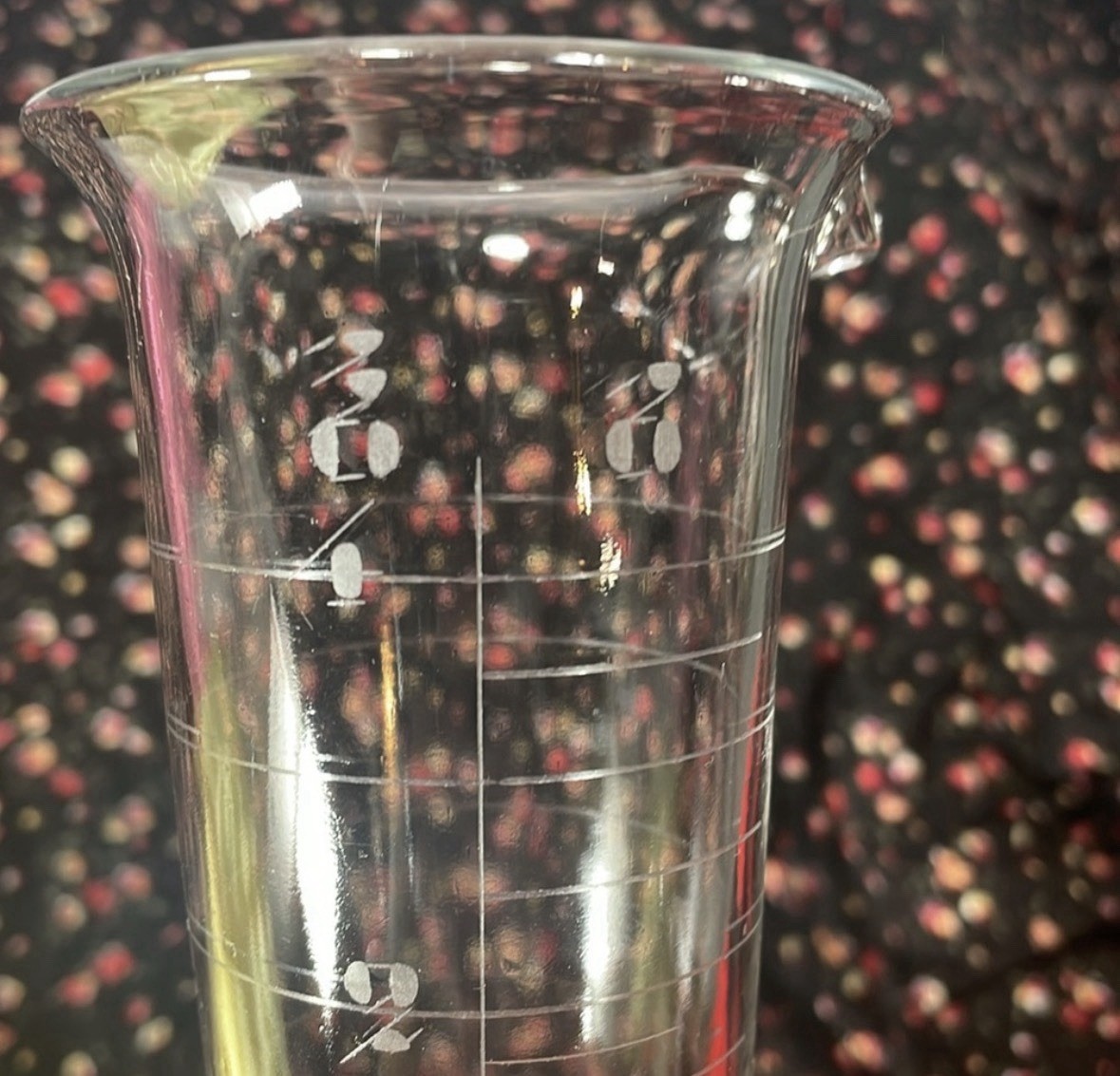 Vintage Etched Glass Apothecary Beaker Chemistry Measuring Glass