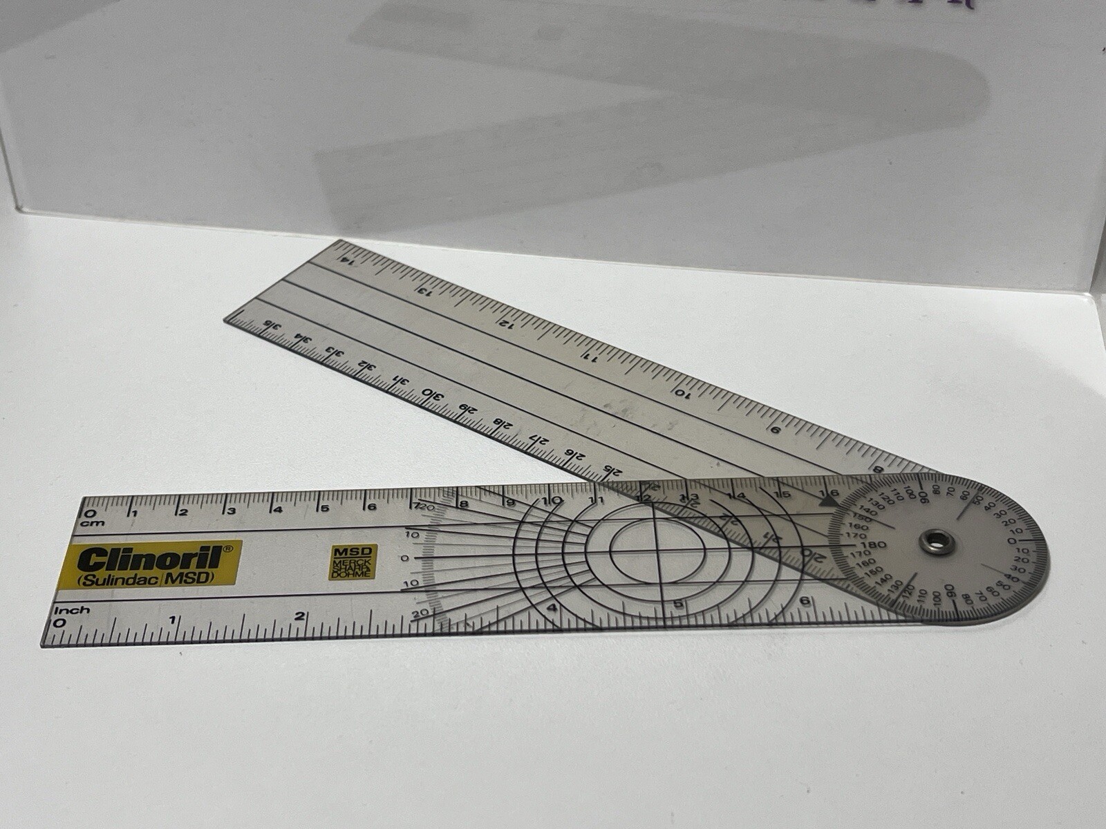 Merck Sharp Dohme CLINORIL Goniometer Angle Ruler Pharmaceutical Promo (MD17)