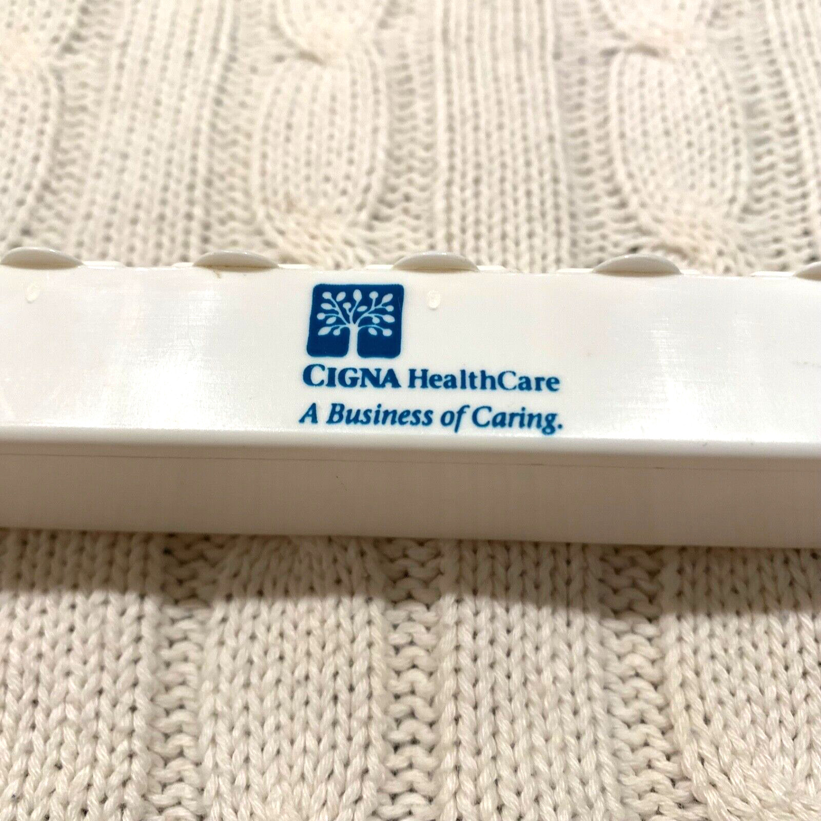 Vtg Small White Cigna Plastic Weekly 5.5” Pill Case Organizer 7 Day Travel
