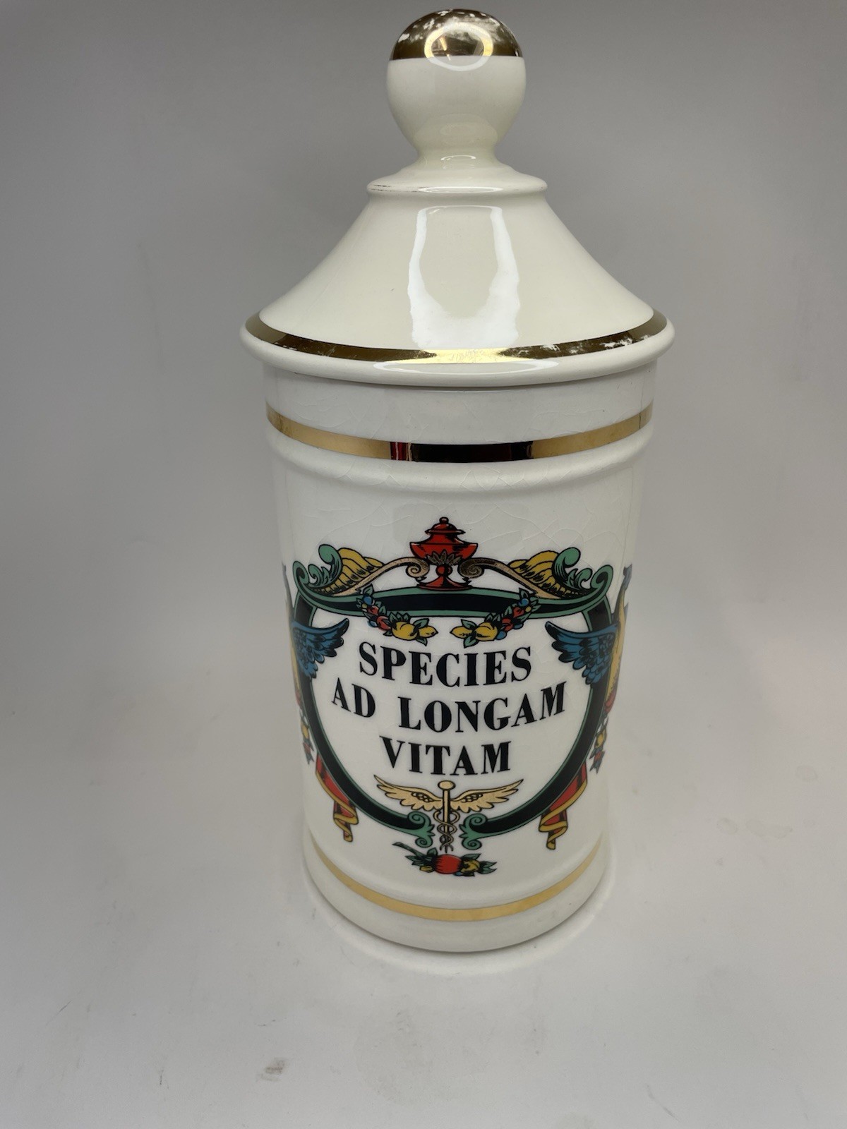 MCM Jeanna Robinette “Species Ad Longham Vitam” 16thCent. Replica Apothecary Jar
