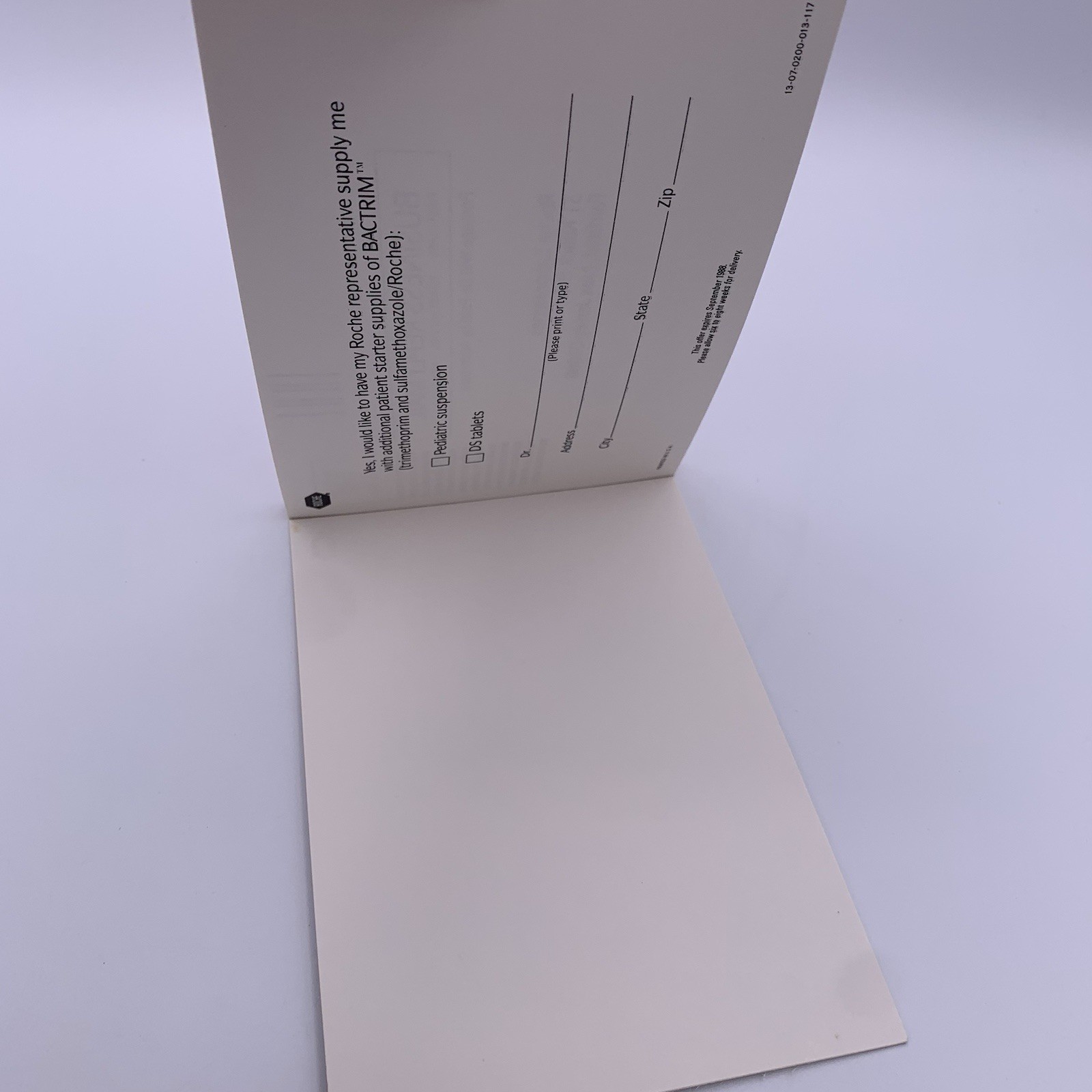 Bactrim Pediatric Roche Note Pads Pharmaceutical Drug Rep Promo Vtg 1988 Cherry