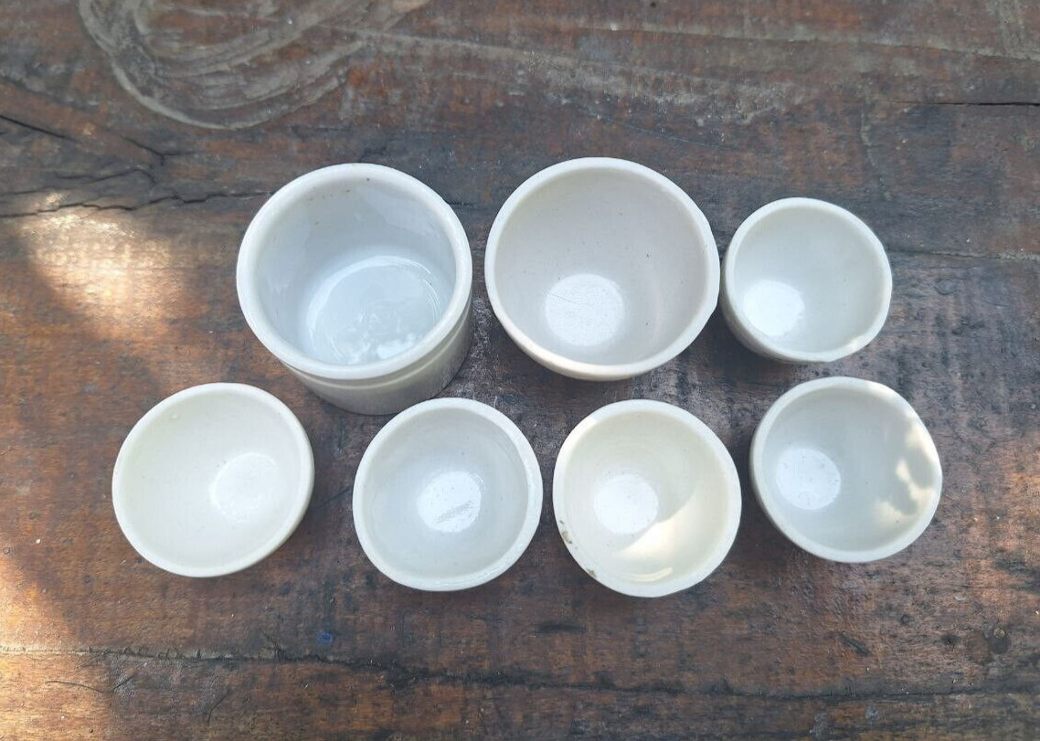 Ceramic laboratory crucible, Miniature medical cup, Mini scientist porcelain cup