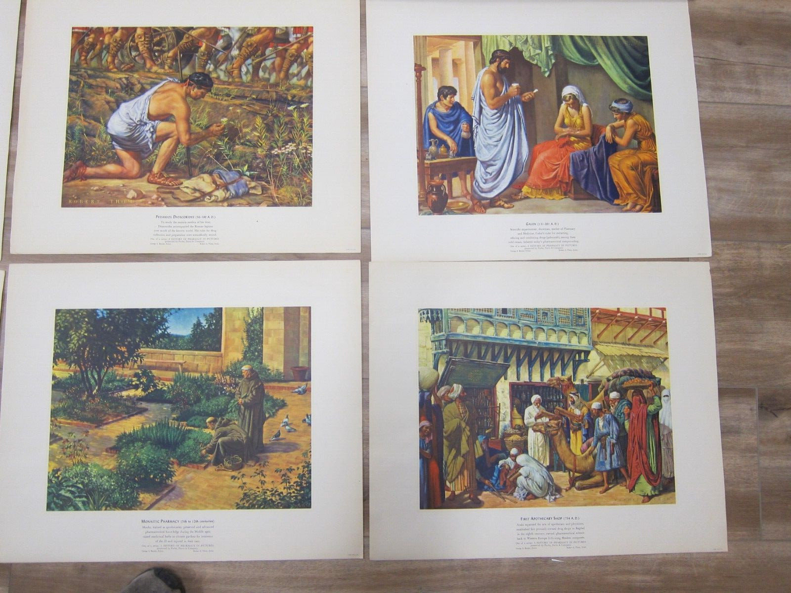VTG. A HISTORY OF PHARMACY IN PICTURES by Parke Davis Set 12 Prints 1950’s