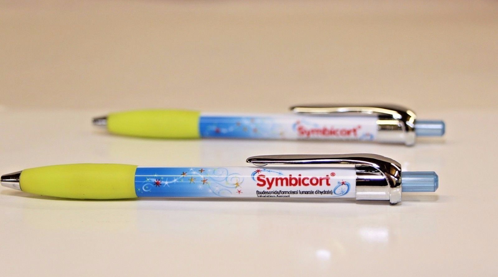 Plastic Drug Rep Pens 4 Beautiful Symbicort Foam Grippers Colorful
