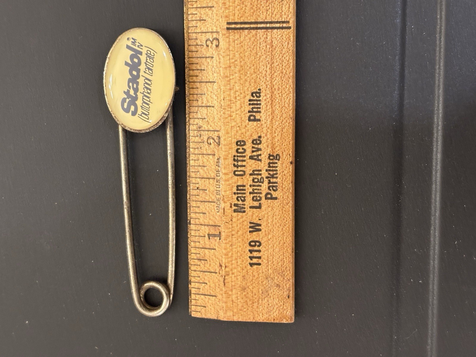 Vintage Pharmaceutical Advertising Large Safety Pin – Stadol