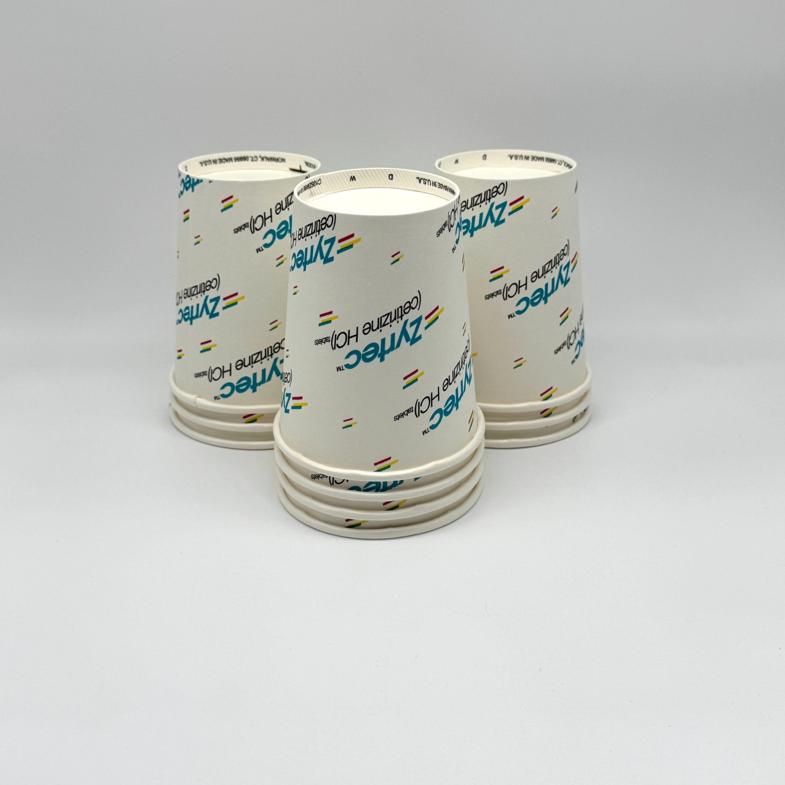 VTG Zyrtec Pfizer 90s Promo Paper Cups x10 Pharmaceutical Deadstock Unused