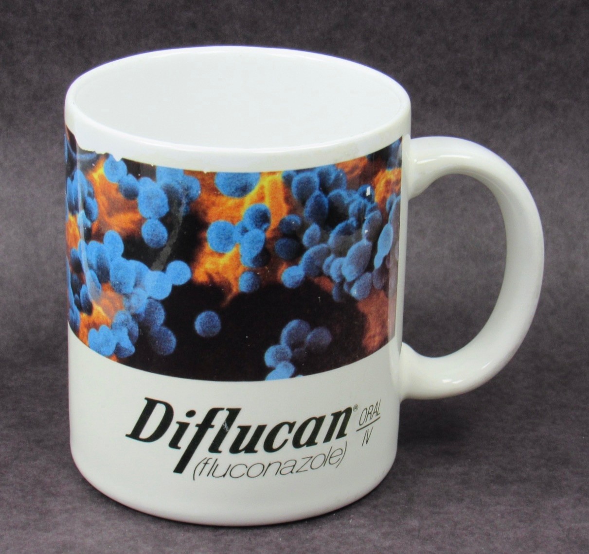 Diflucan Mug Drug Rep Pharmaceutical Promo Advertising Colorful Fungus Design
