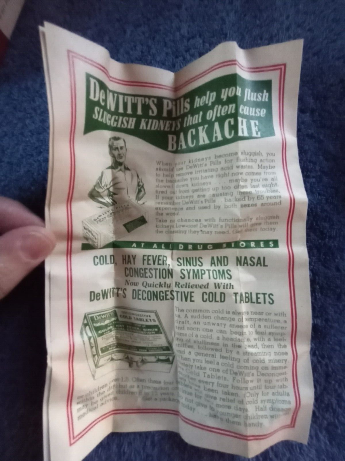 Vtg DeWitt’s Wild Cherry Flavored Box Paperwk Medicine Pharmacy Cough Syrup NOS