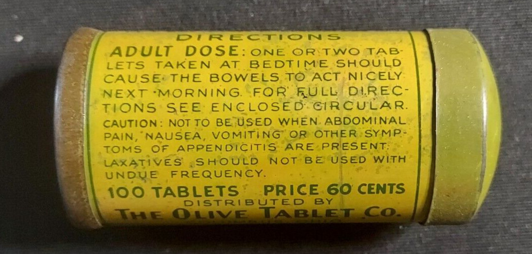 Old Empty Medicine Tin Dr. Edward’s Olive Tablets Laxative Columbus Ohio