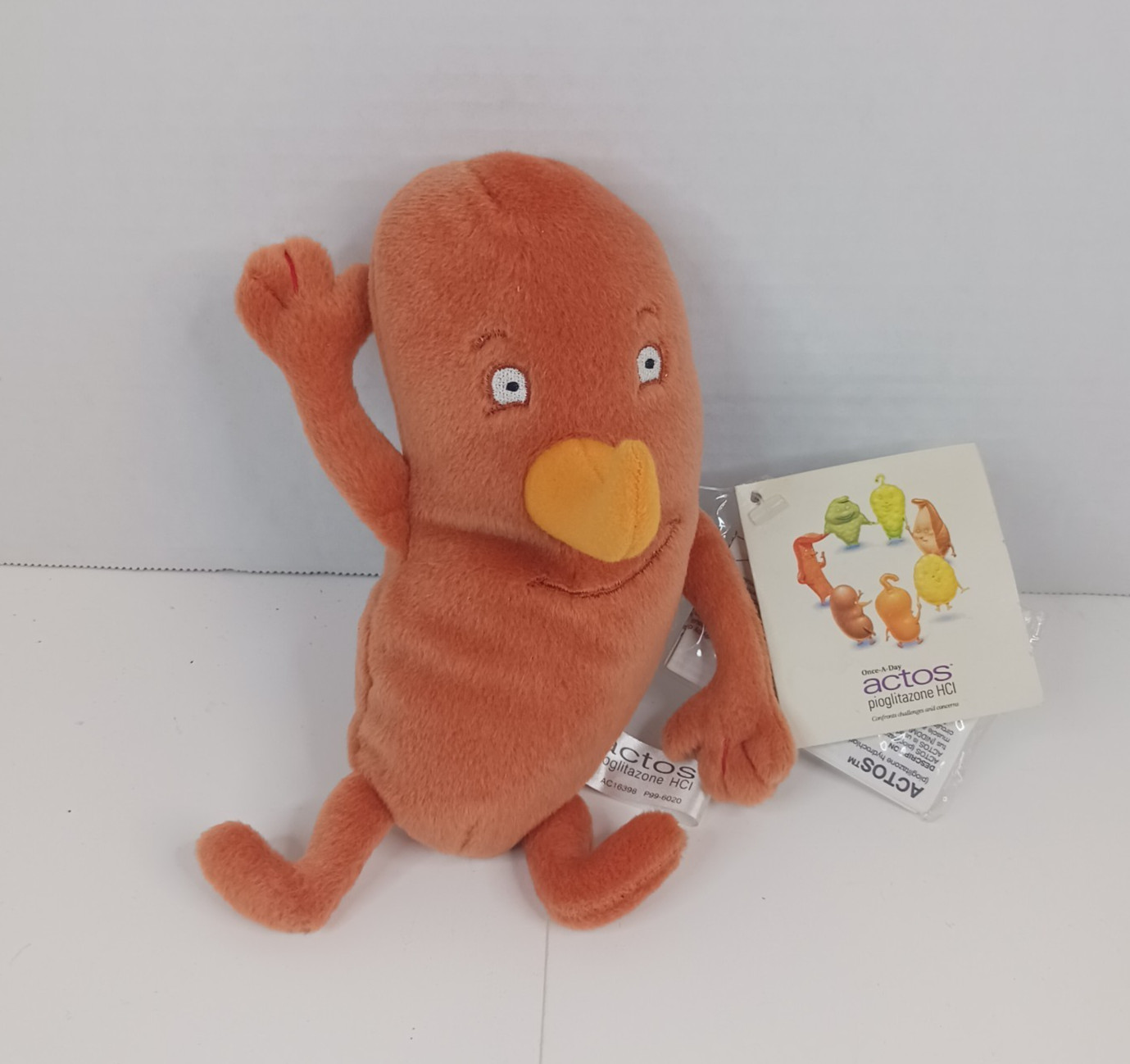 KIDNEY ACTOS PIOGLITAZONE 7″ Plush Beanie Medical Advertising Rep Diabetes