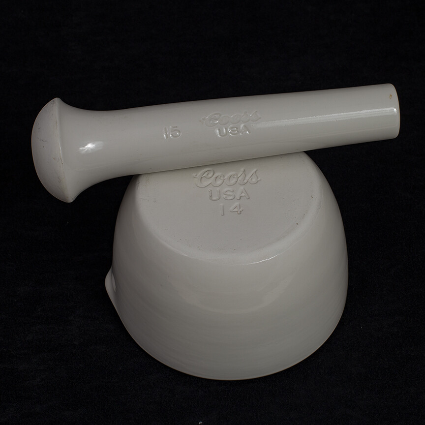 Vintage Coors Ceramic Mortar #14 & Pestle #15 Excellent Condition!