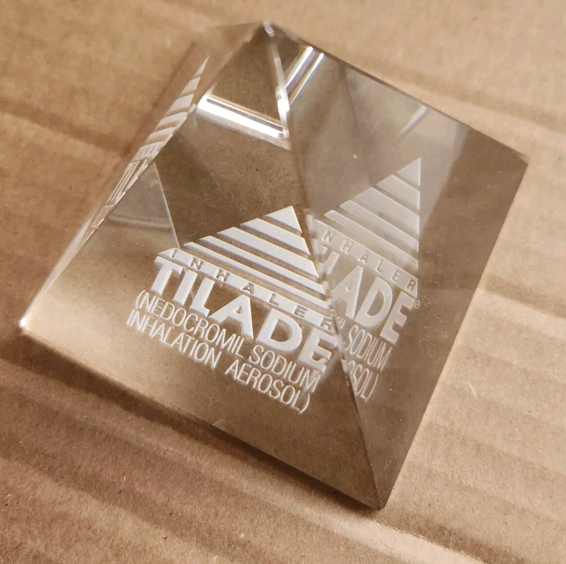 Rare Vtg Drug Rep Sample Tilade Inhaler Crystal Pyramid Low Lmt. Prod FREE Shp