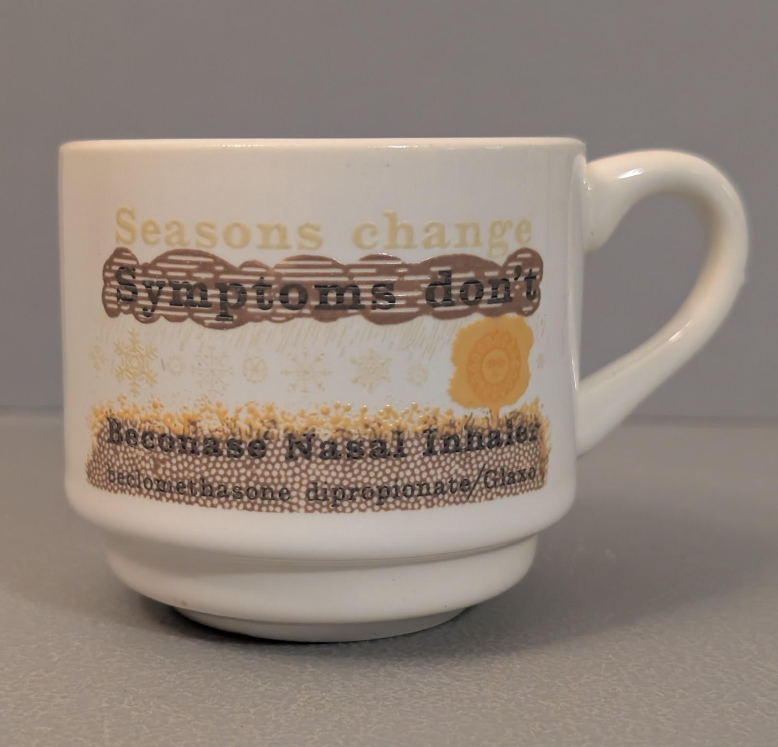 Beconase Nasal Glaxo Pharmaceutical Ad Coffee Mug – Seasons Change Promo Swag