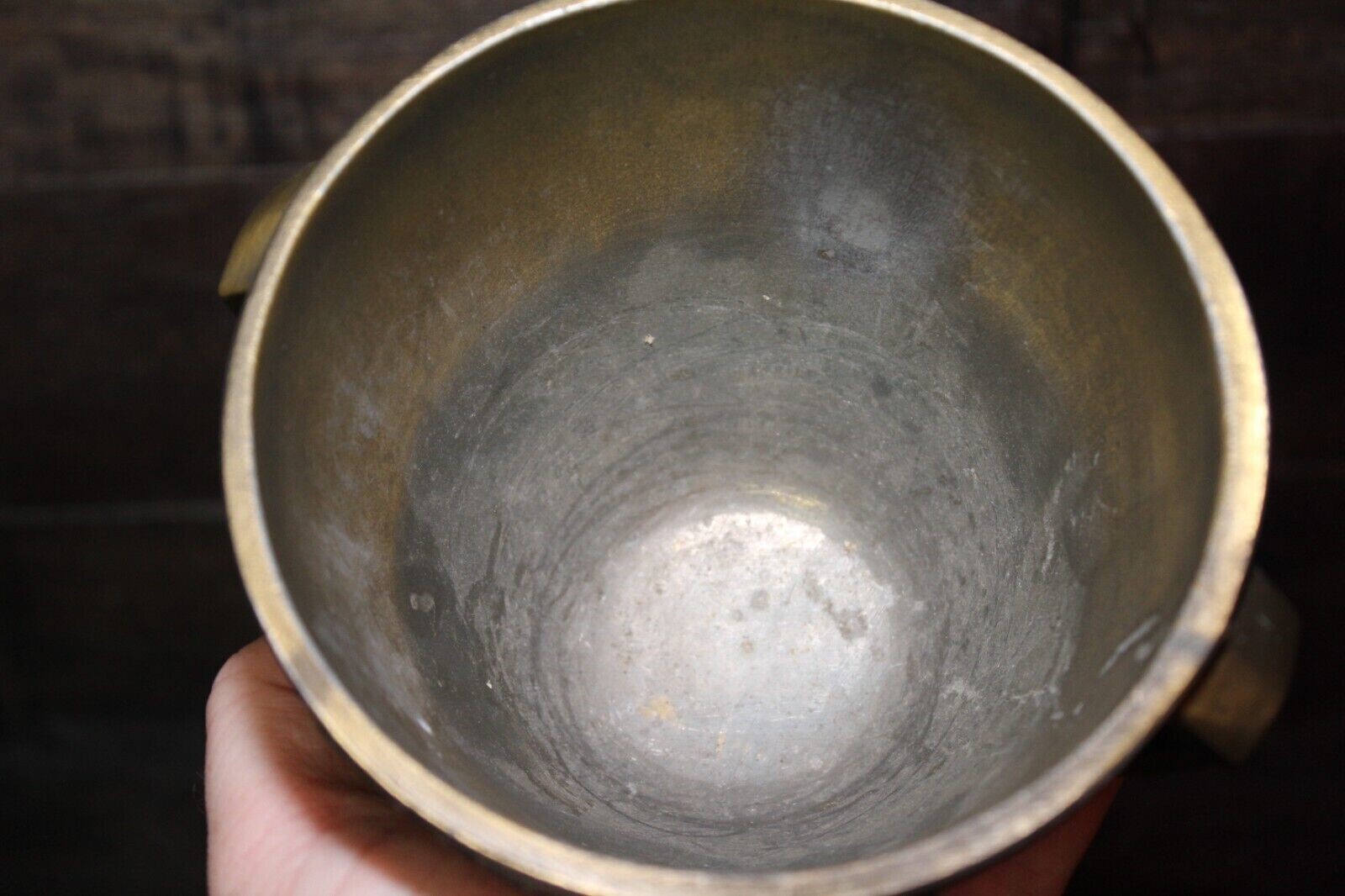 Vintage Brass Mortar Wood Pestle Secundum Artem Pharmacy Class 1969 Schering RX
