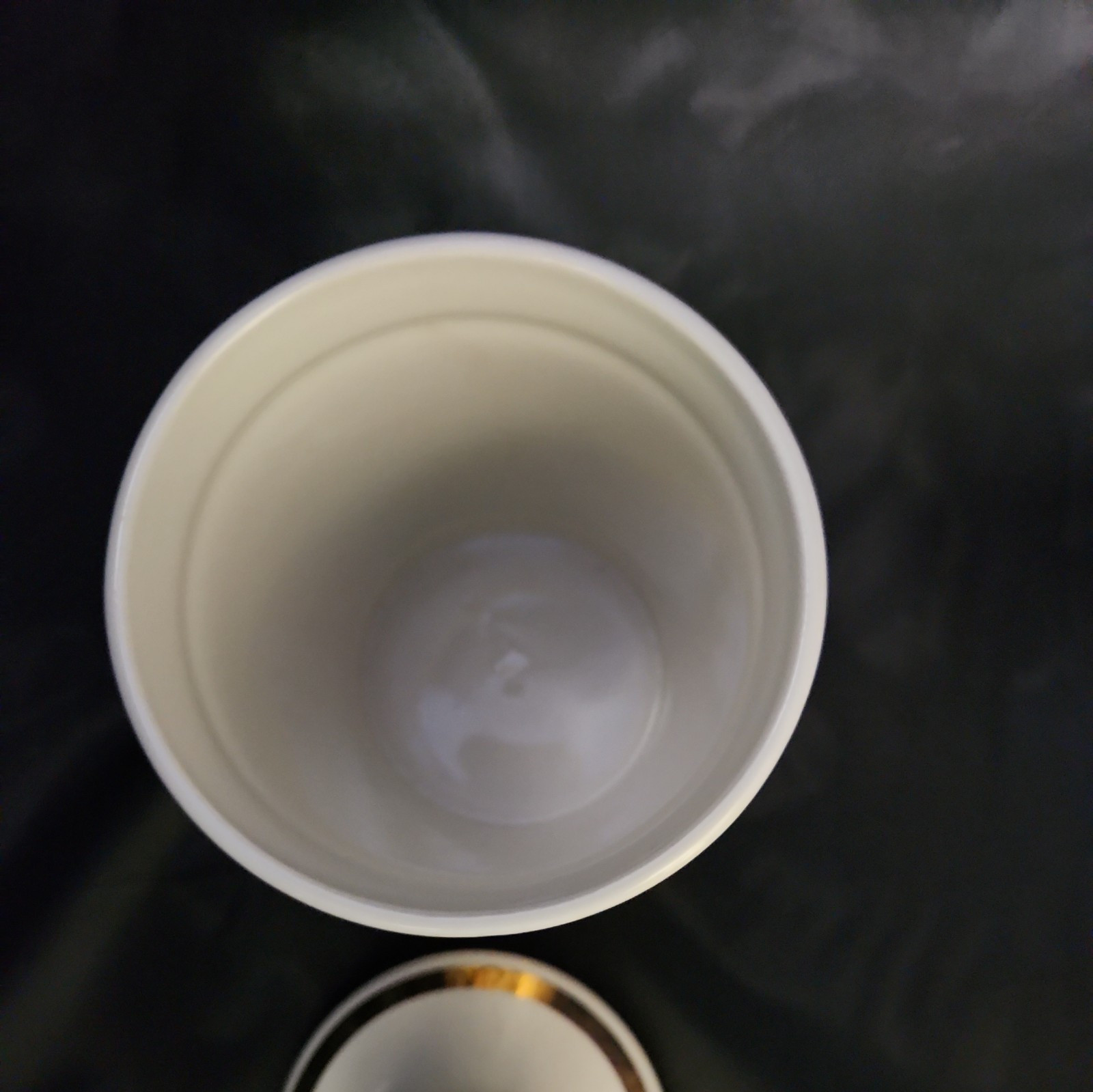 Vintage Pharmacy EXT OPii Canister Jar w/ Lid-Cream & Gold Trim-Owens Glass IL