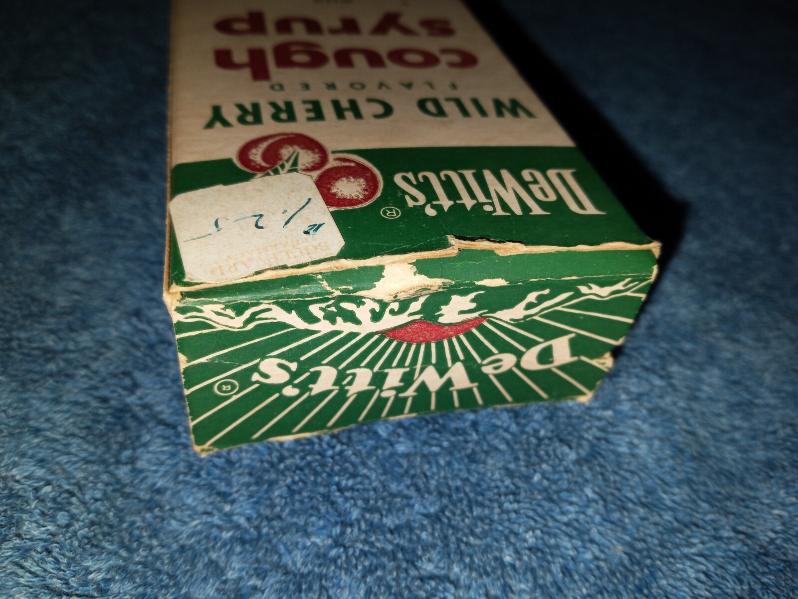 Vtg DeWitt’s Wild Cherry Flavored Box Paperwk Medicine Pharmacy Cough Syrup NOS