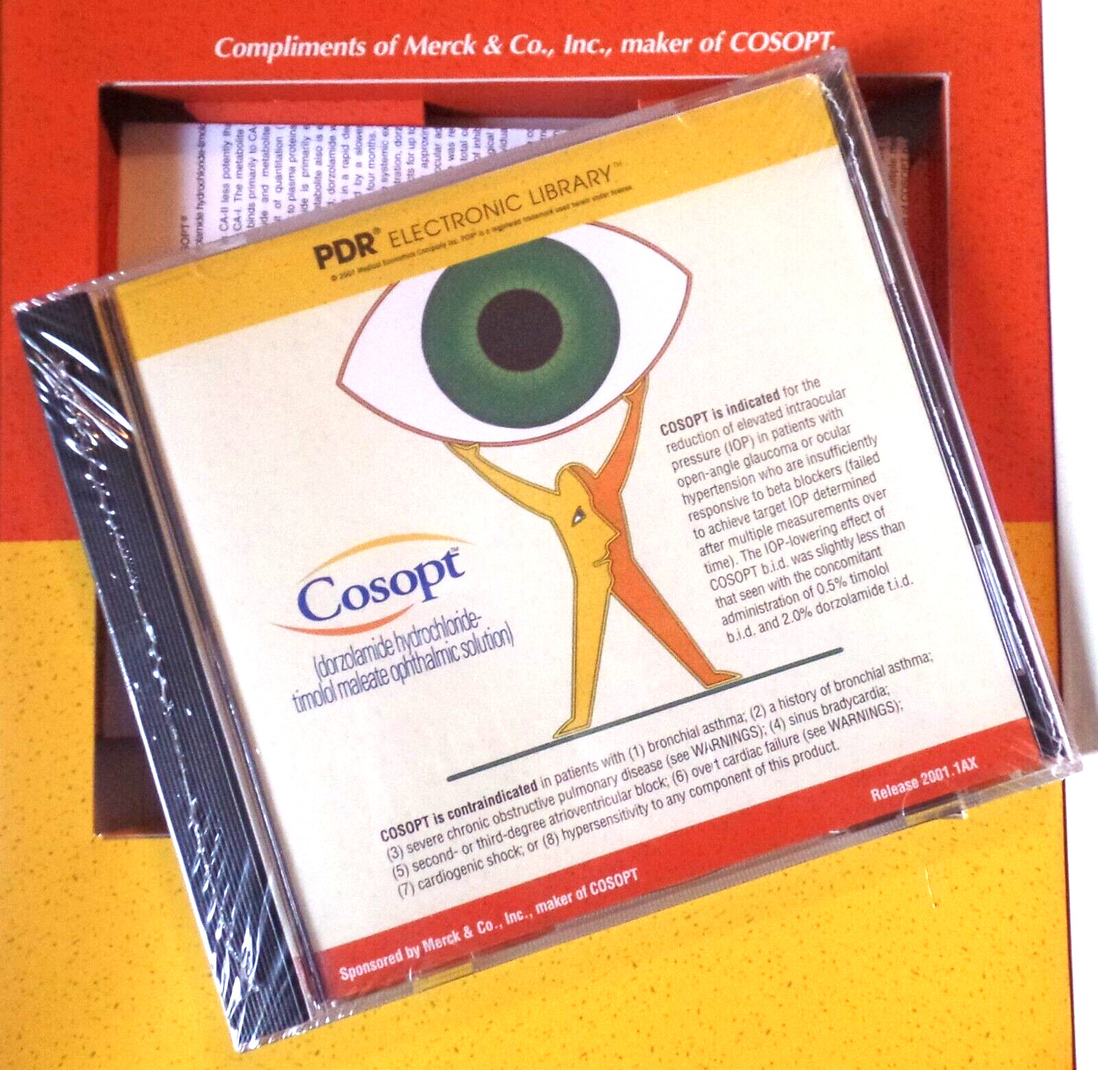 2001 ONE POWERFUL SOLUTION – COSOPT MERCK Pharmaceutical Mail with PDR LIBRARY