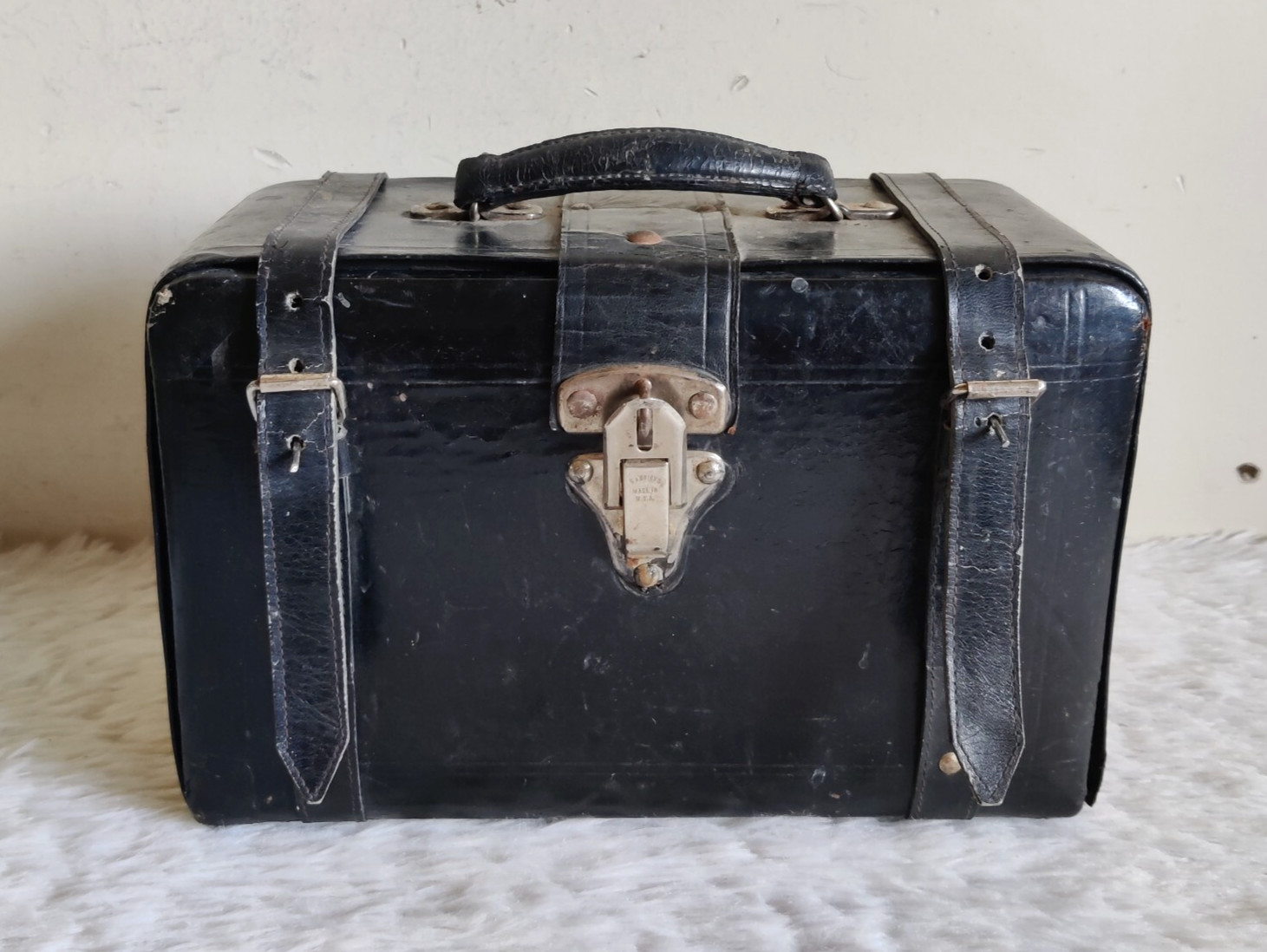 Vintage Fabricks Wood Leather Homoeopathic USA Medicine Case Travel LETH113