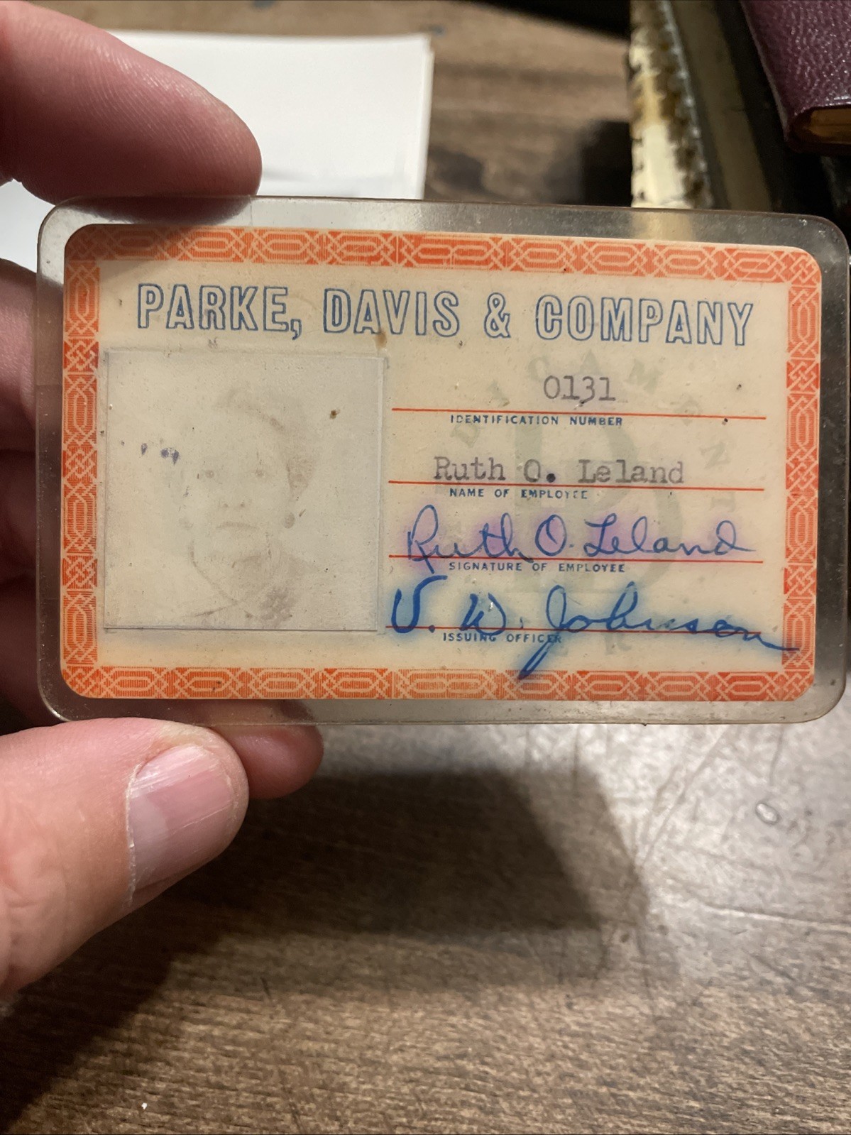 Rare Parke Davis And Company Employee ID Badge Medical Pharmaceutical 1960s
