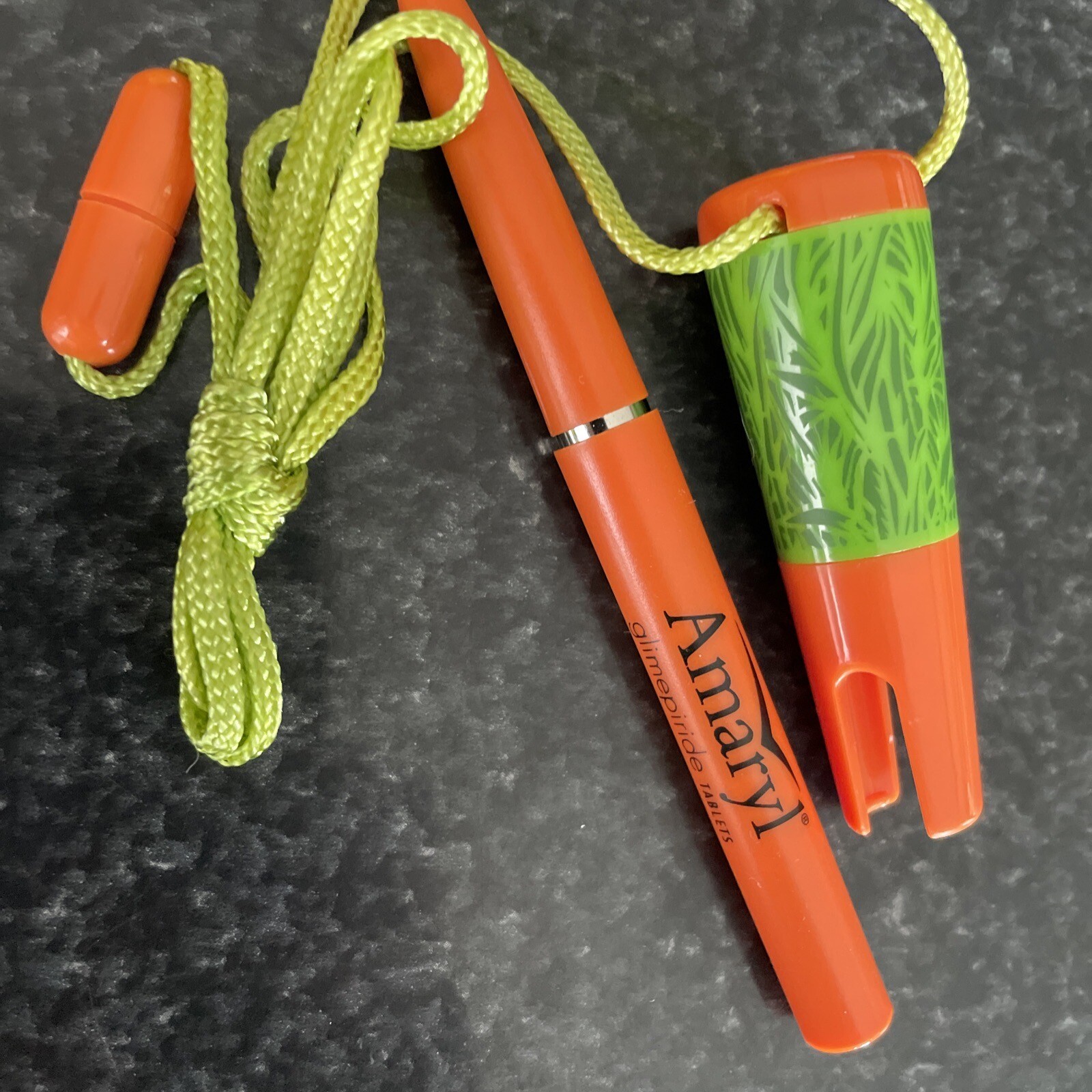 Amaryl (glimepiride) ink pens (x2) w/ lanyard Sanofi Aventis
