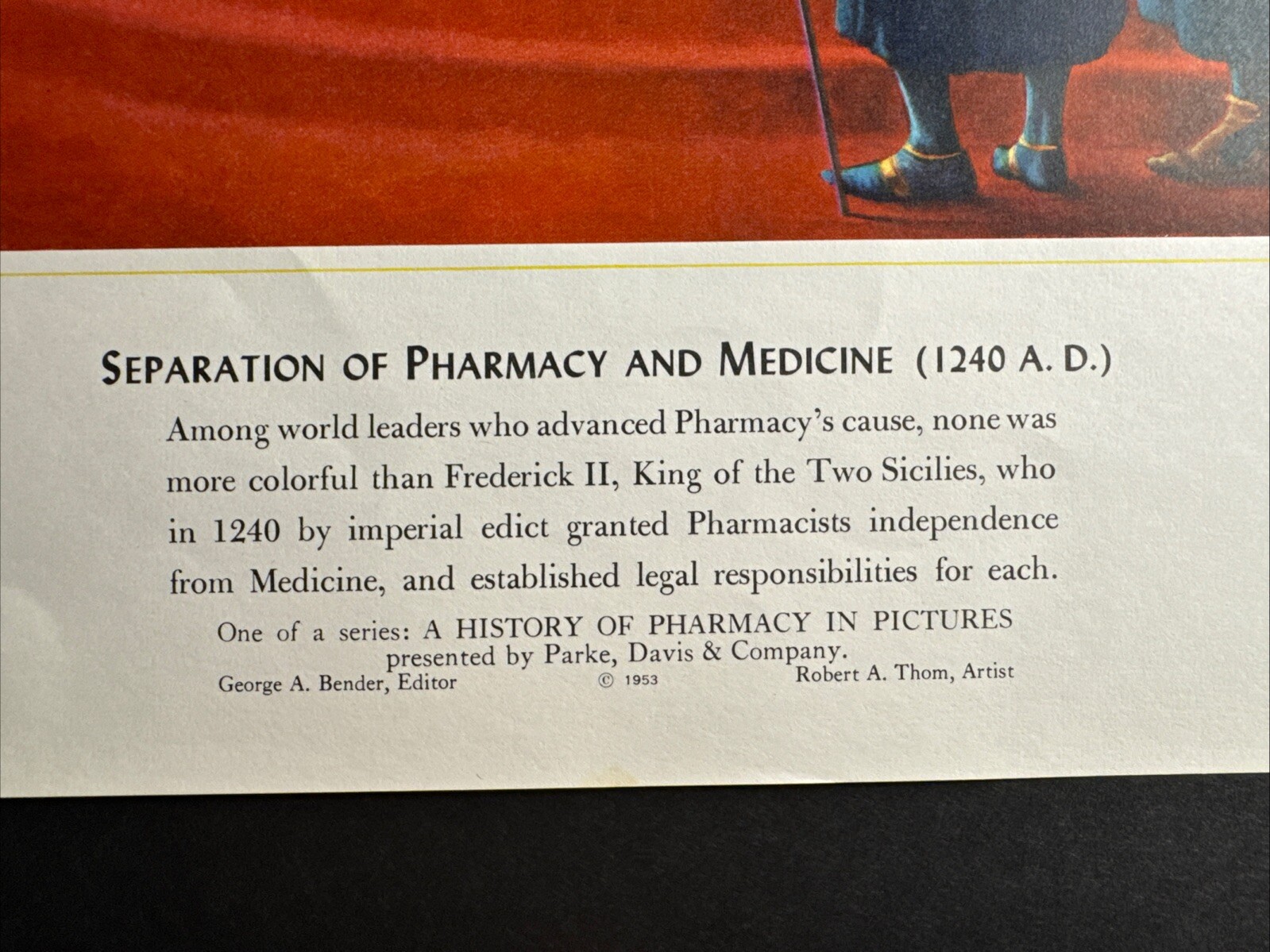 A HISTORY OF PHARMACY IN PICTURES 1954 PRINT#14 Great Gift For Doctor 22″×18″