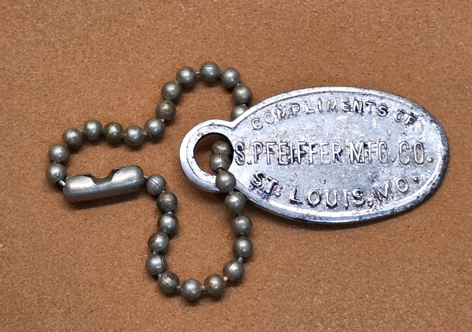 1935 PFEIFFER MANUFACTURING pharmaceuticals St.Louis, Mo. Golden Jubilee Key Fob