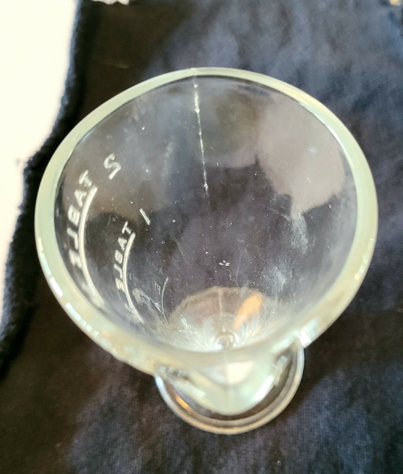 Vintage GLASS ZONITE 2 TABLESPOON APOTHECARY MEASURING BEAKER W/ SPOUT 3 1/2″
