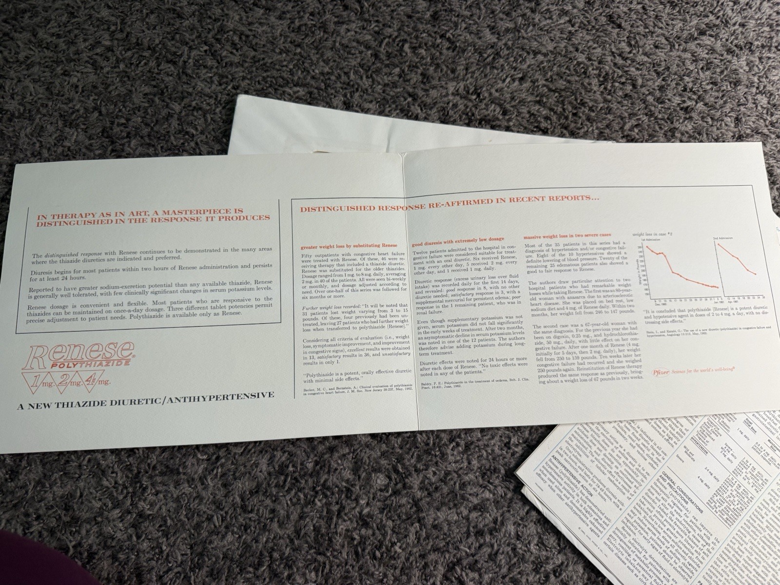 Vintage Pfizer Renese Medical Art Print Brochure Lot Vermeer Utillo 1963 2pc