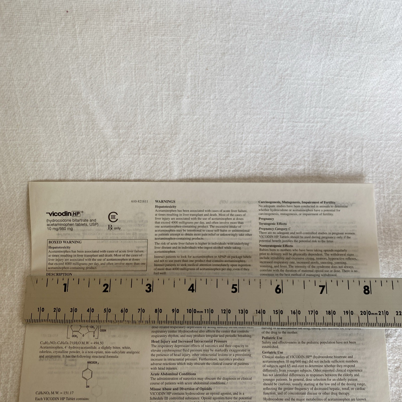 Rare Vicodin News Release 2012 Reformulation Abbott Drug Rep HP ES Opioid Pharma