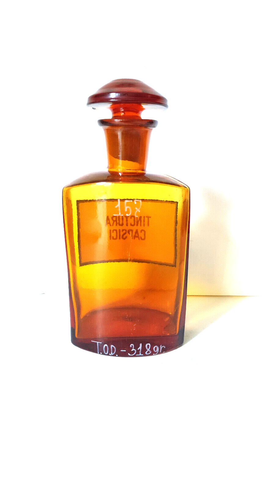 TINCTURA CAPSICI Vintage Glass Apothecary Pharmacy Brown Bottle 250ml