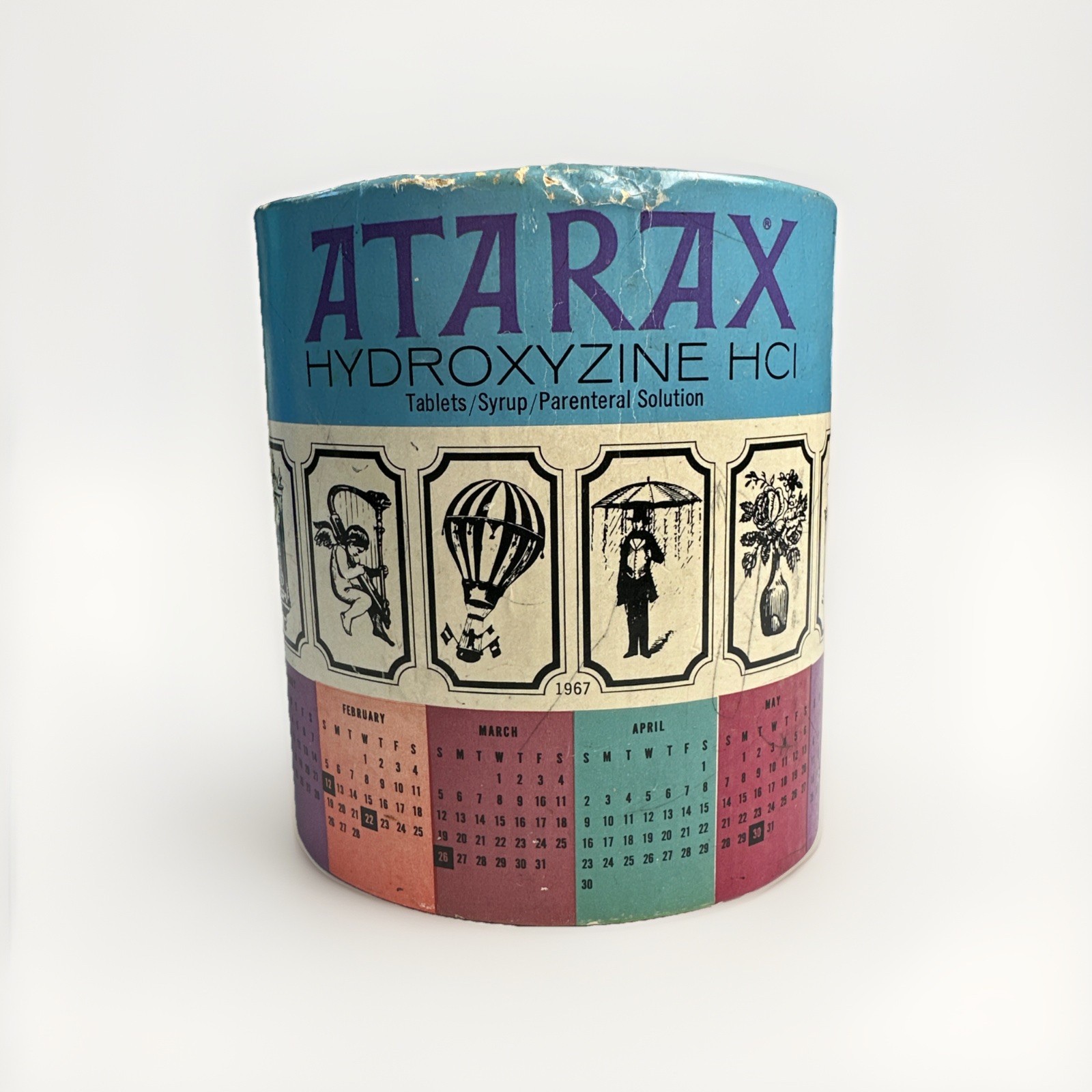 Vintage 1966 – ATARAX & Antivert Drug Rep Promotional Item – Pen Holder Cup