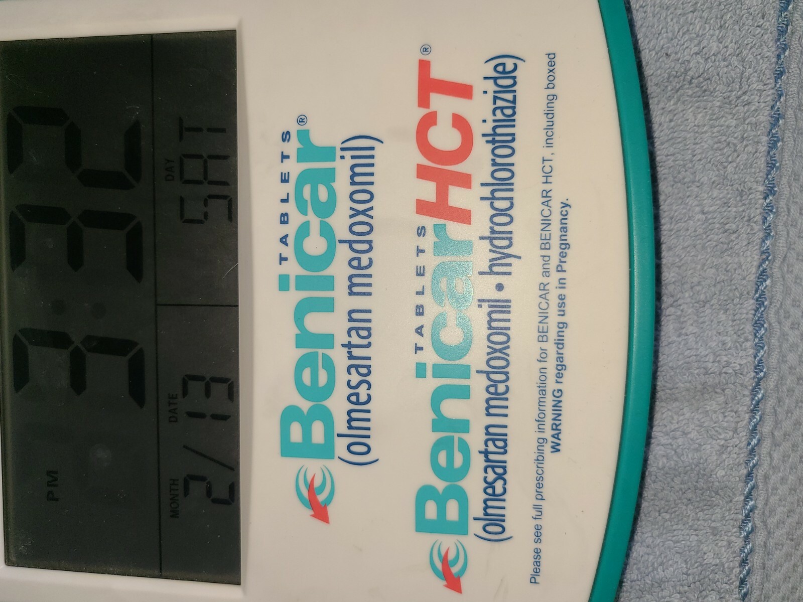 Benicar Pharmaceutical Advertising ;digital CLOCK/CALENDAR