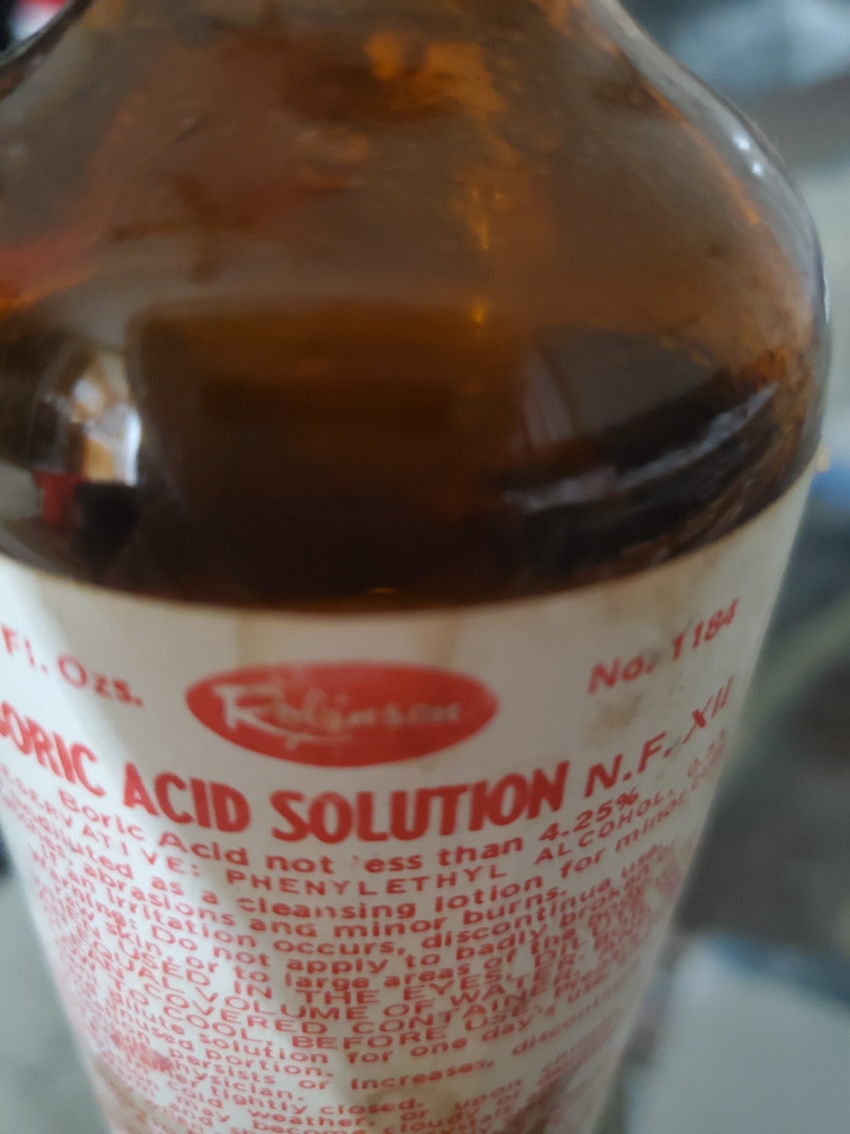 Vintage Pharmacy Robinson Laboratory San Francisco Boric Acid Solution 8oz Full
