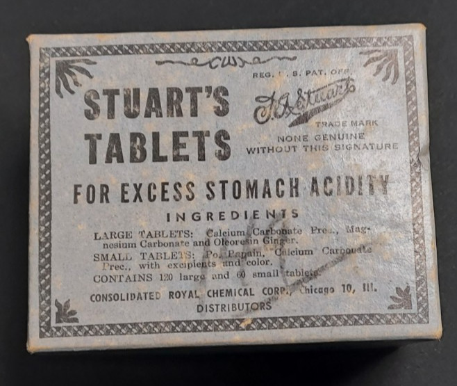 New Old Stock Medicine Box Stuart’s Tablets Consolidated Royal Chemical Chicago