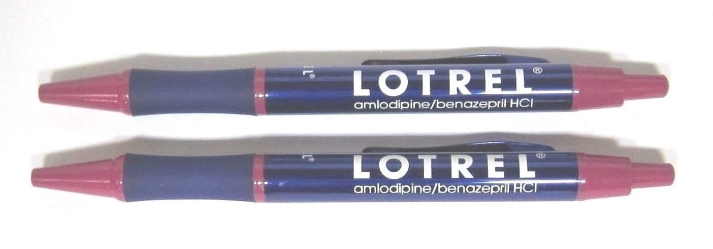 Drug Rep LOTREL Collectible Heavy Metal Pens x 2 RARE