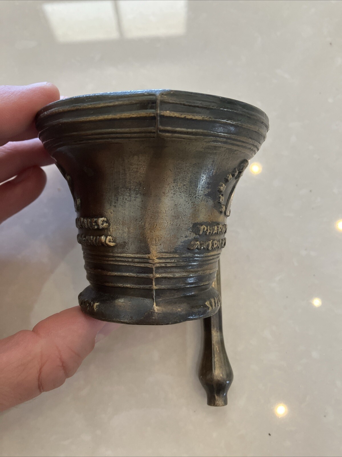 Mortar and Pestle, Metal Small America’s Bicentennial 76 Rx Apothecary Pharmacy