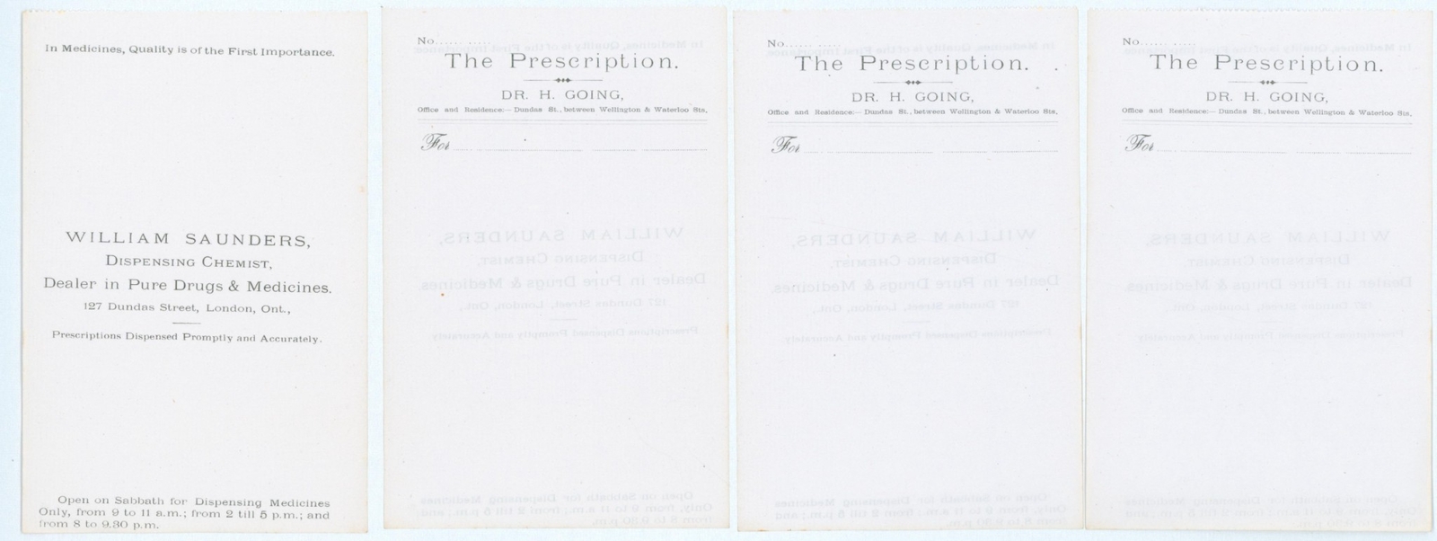 c1900 Blank Pharmacy Apothecary Prescription Pad Samples Druggist Lot 4 Drug