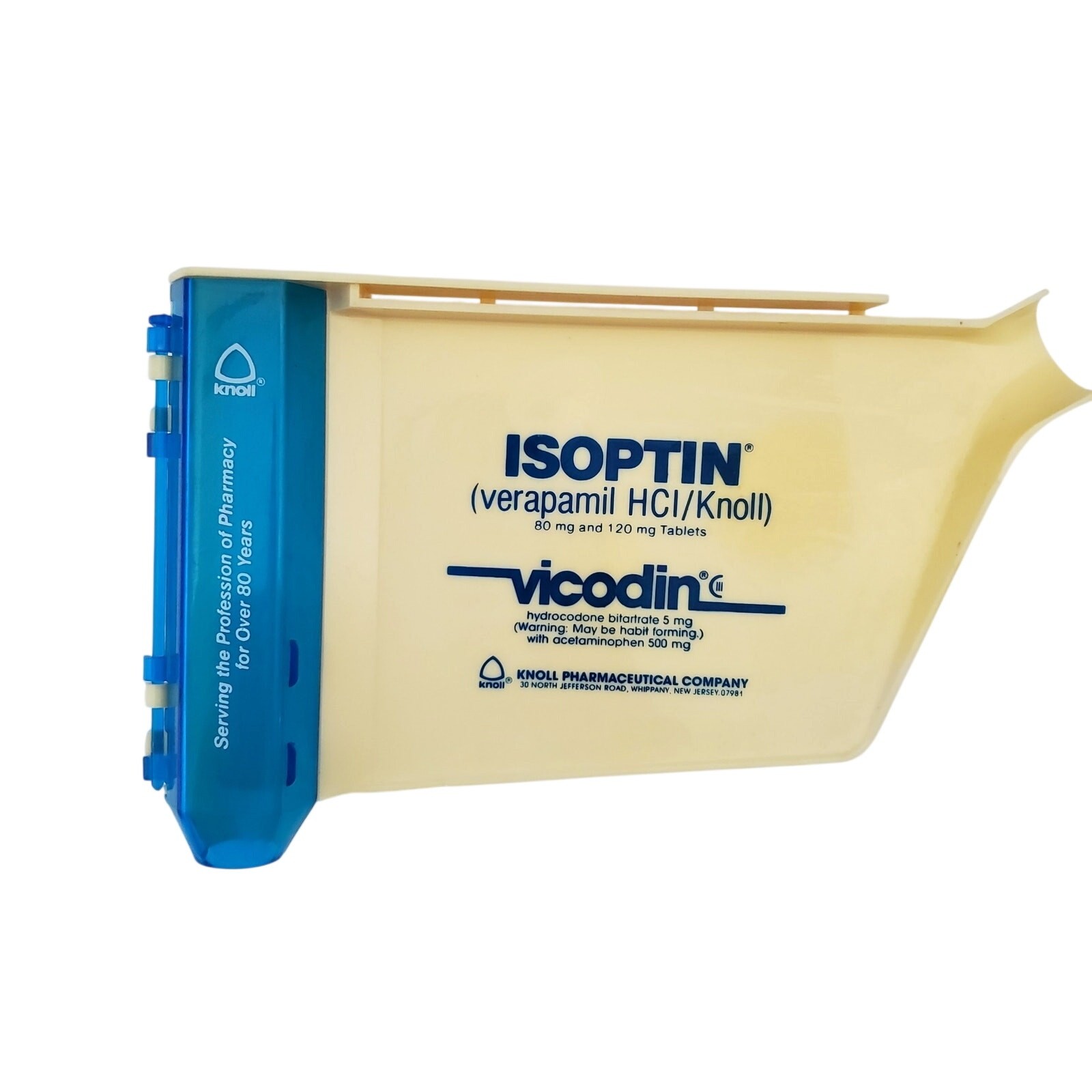 VTG Vicodin Isoptin Plastic Pill Sorter Counting Tray Pharma Promo Knoll Pharm