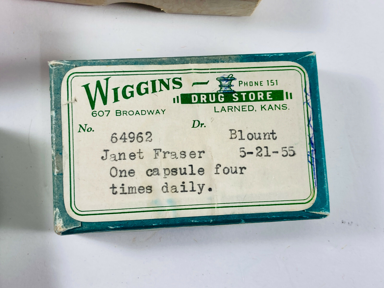 Lot (x4) Wiggins Drug Store 40s 50s Pill Medicine Boxes Codine Larned KS kansas