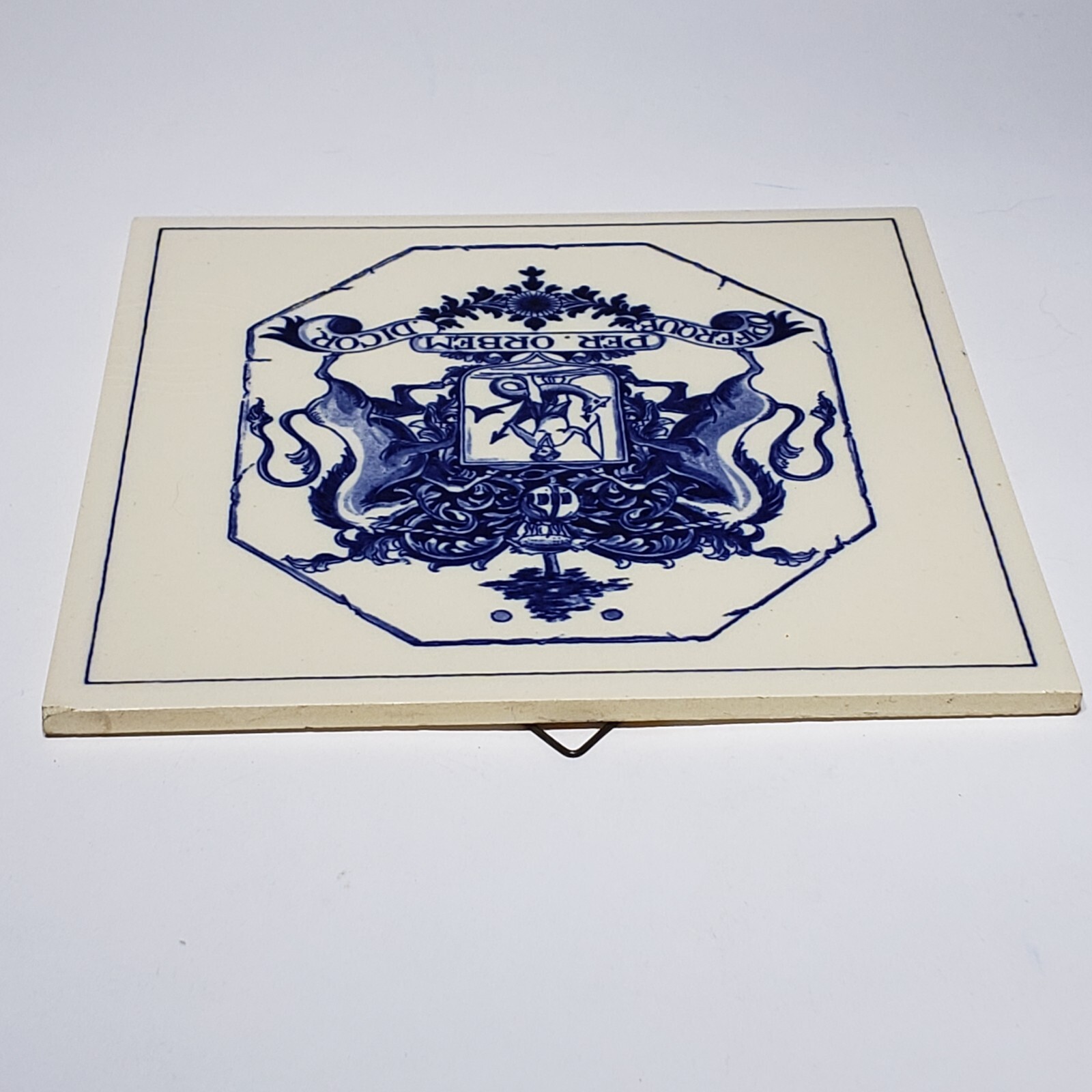 Vtg Blue Pharmacy Chelsea Physic Garden Tile Delft Holland John Watts B688
