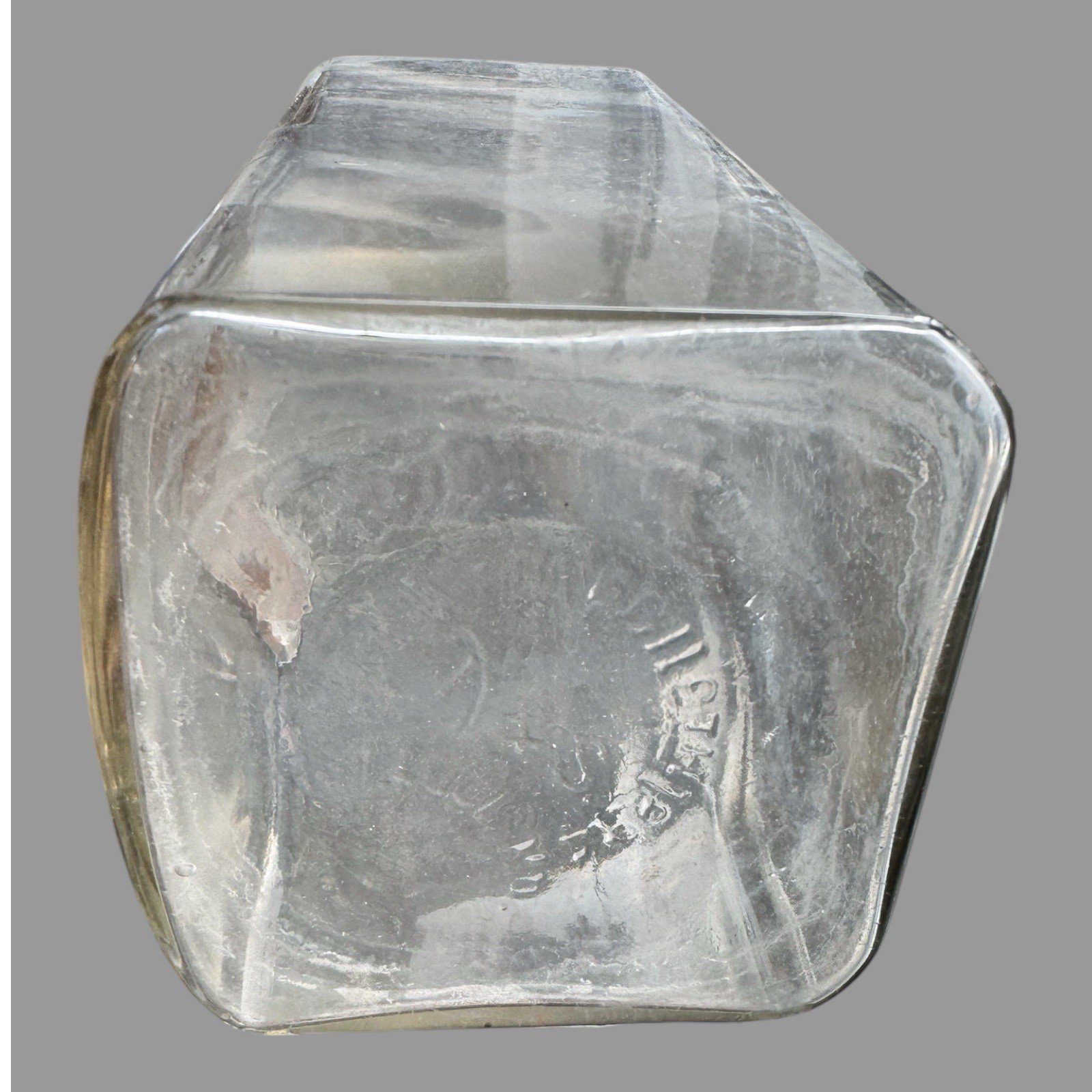 Antique Pharmaceutical Apothecary Medical AQ. Camphor 12″ Glass Bottle Jar
